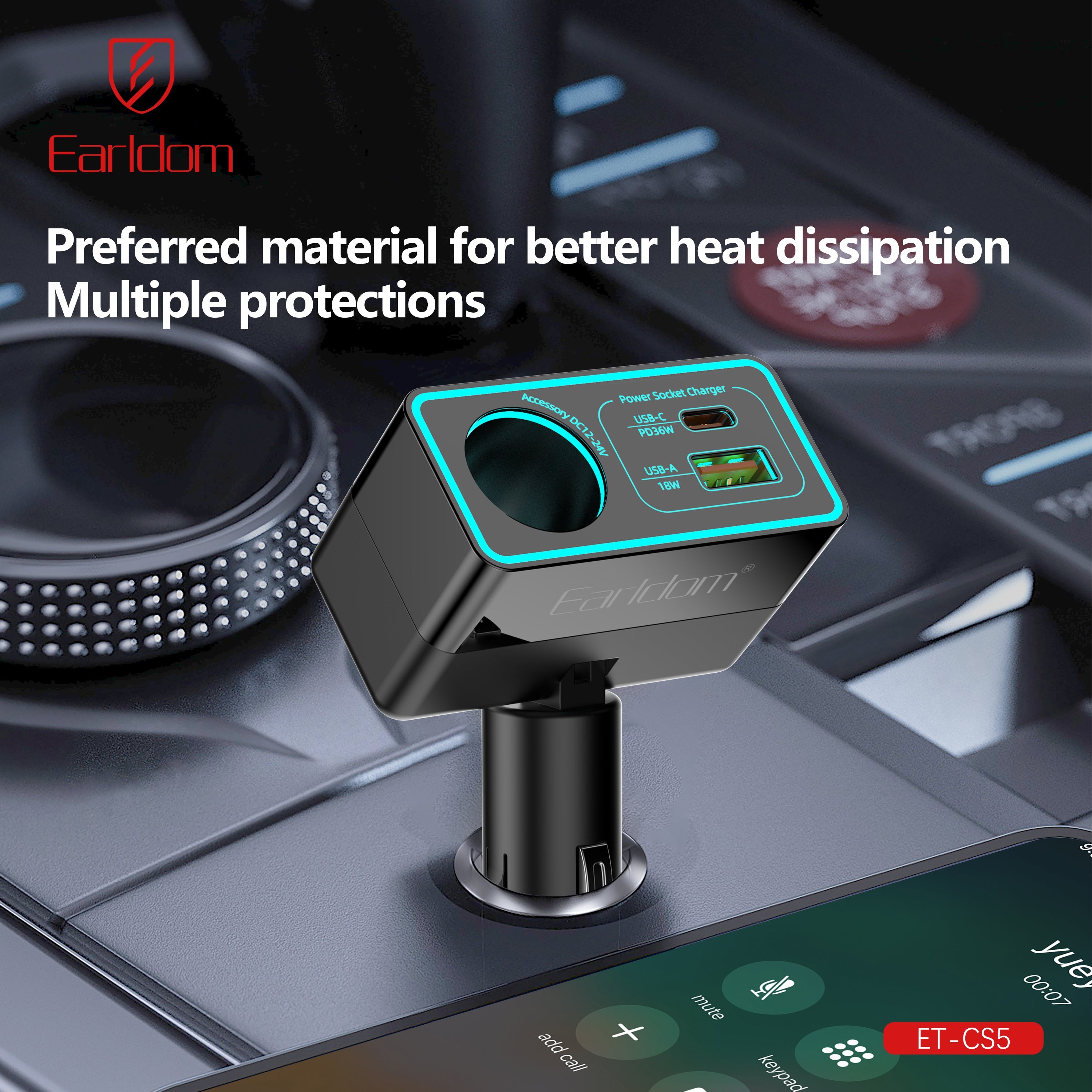 120W USB+PD 36W 1 socket Extended cigarette lighter 120W USB+PD 36W 1 socket Extended cigarette lighter